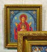 Вышивка бисером «Богородица» 24,5х20,5
(рамка , стекло стандарт, установка, задник, натяжка)
