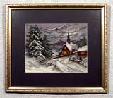 Вышивка «Домик в лесу» 23х29 (рамка 37х43)
(рамка пластиковая, стекло антибликовое, оргалит, установка, паспарту, вырез окна в паспарту прикрепление на спрэй)
