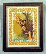 Вышивка «Жираф» 28,0х22,5
(рамка деревянная, оргалит, установка, натяжка)
