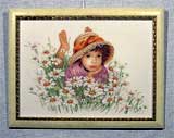 Вышивка «Девочка в ромашках» 36х48,5
(рамка деревянная, стекло антибликовое, оргалит, установка, натяжка)
