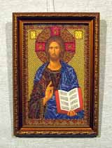 Вышивка «Спас Вседержитель» 27х17,3
(рамка, стекло антиблик, оргалит, установка, натяжка)
