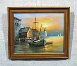 Х/М «Закат на пристани» 20,9х26,3
(рамка,установка)
