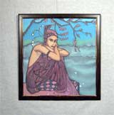 Батик «Девушка» 50,0х48,0
(рамка пластиковая, оргалит, установка в раму, натяжка)
