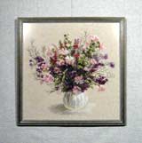 Вышивка «Полевые цветы» 50х50
(рамка деревянная, стекло антибликовое, оргалит, установка в раму, натяжка)
