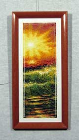 Вышивка «Солнечное утро» 43,0х18,5
(рамка деревянная, стекло антибликовое, оргалит, установка, натяжка)

