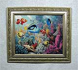 Вышивка «Подводный мир» 33,5х41,0
(рамка деревянная, стекло антибликовое, оргалит, установка работы в раму, натяжка)
