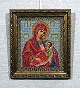 Вышивка бисером Икона Божьей Матери « Утоли мои печали» 26,0х20,2
(рамка пластиковая, стекло стандартное, оргалит, установка работы в раму, натяжка)
