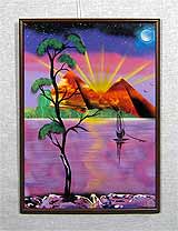 Рисунок «Пирамиды» 52,5х37,5
(рамка пластиковая, оргалит, установка работы в раму, приклейка на спрэй)
