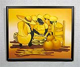 Масло на холсте «Африканские женщины за работой» 49,0х61,0
(рамка деревянная, установка работы в раму)
