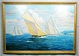 Масло на холсте «Парусники» 79,9х119,8
(рамка деревянная, установка работы в раму)
