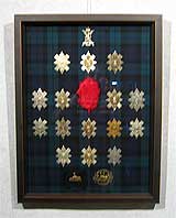 Объемная работа «Значки» 60,0х45,0
(рамка деревянная, стекло стандартное, оргалит, установка работы в раму, прикрепление значков, обклейка стенок, спрэй)
