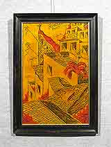 Рисунок «Дома» 43,7х29,3
(рамка деревянная со слипом, установка работы в раму)
