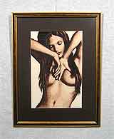 Вышивка «Девушка» 36,8х24,6
(рамка пластиковая, стекло антибликовое, задник, установка работы в раму, паспарту, вырез окна в паспарту, натяжка вышивки)
