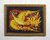 Вышивка «Жар-Птица» 37,5х30,3
(рамка деревянная со слипом, стекло антибликовое, установка работы в раму, задник, натяжка вышивки)
