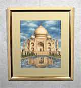 Вышивка «Храм» 36,8х30,8
(рамка деревянная, стекло антибликовое, задник, паспарту, вырез окна в паспарту, натяжка вышивки)
