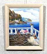 Масло на холсте «У моря» 26,5х21
(рамка деревянная, задник, установка работы в раму, приклейка на спрэй)
